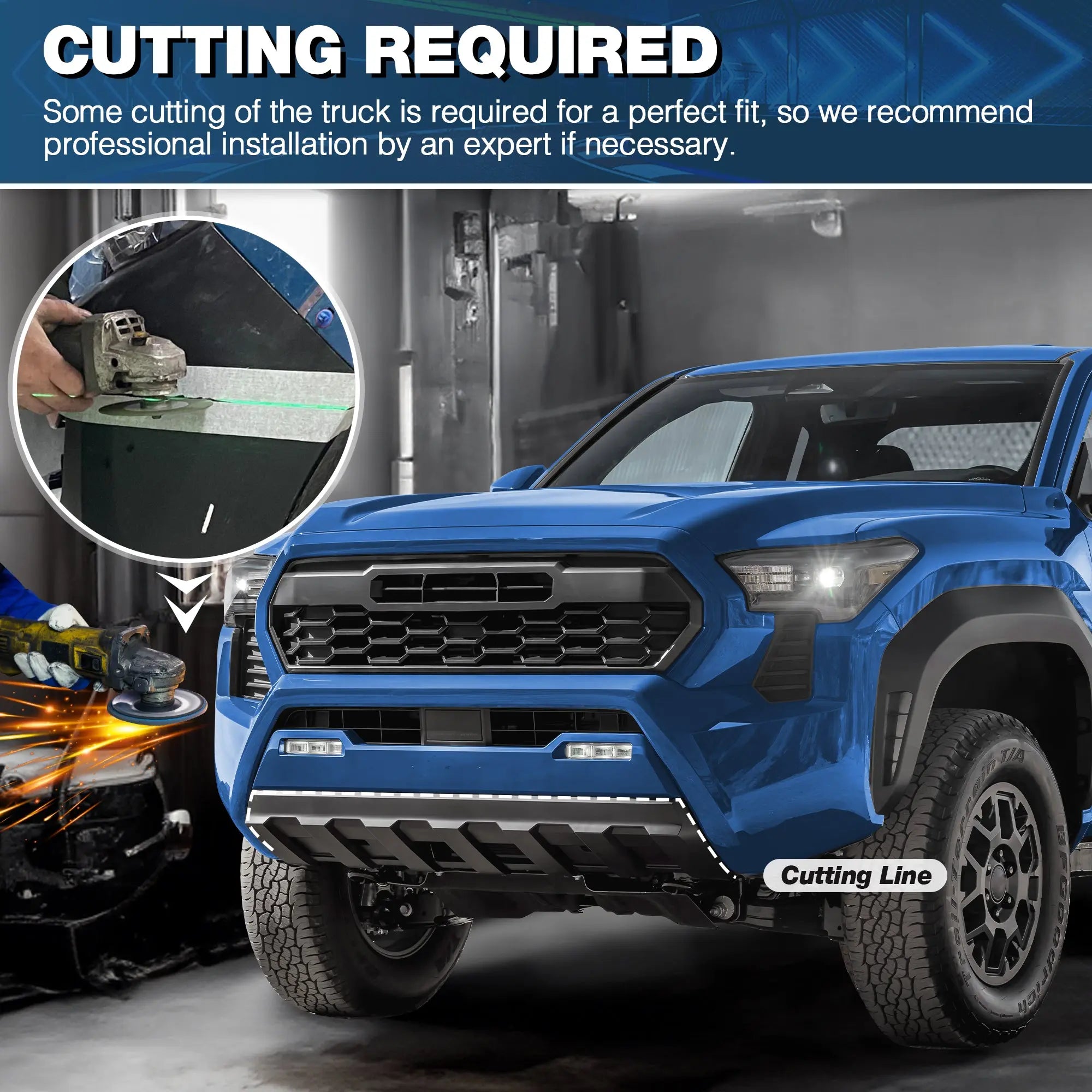 Tacoma Front Bumper for 2024 2025 2026 Toyota Tacoma with Winch Plate and Lights POFENZE 