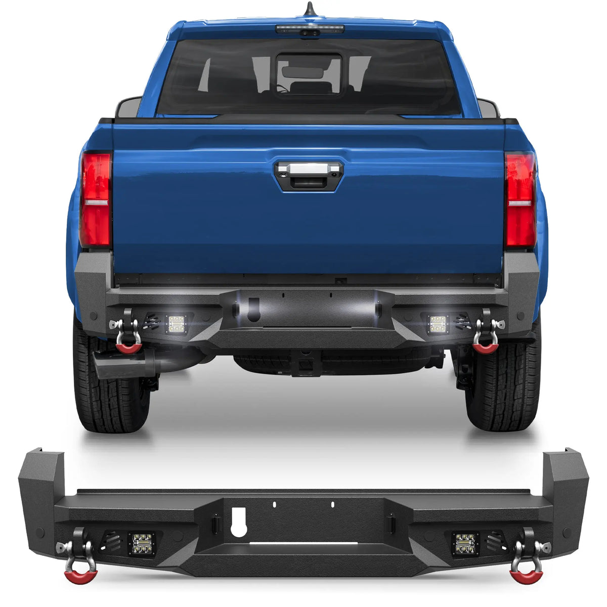 Tacoma Rear Bumper for Toyota Tacoma 2024 2025 2026 Pickup Truck Heavy Duty Steel Back Bumper POFENZE 