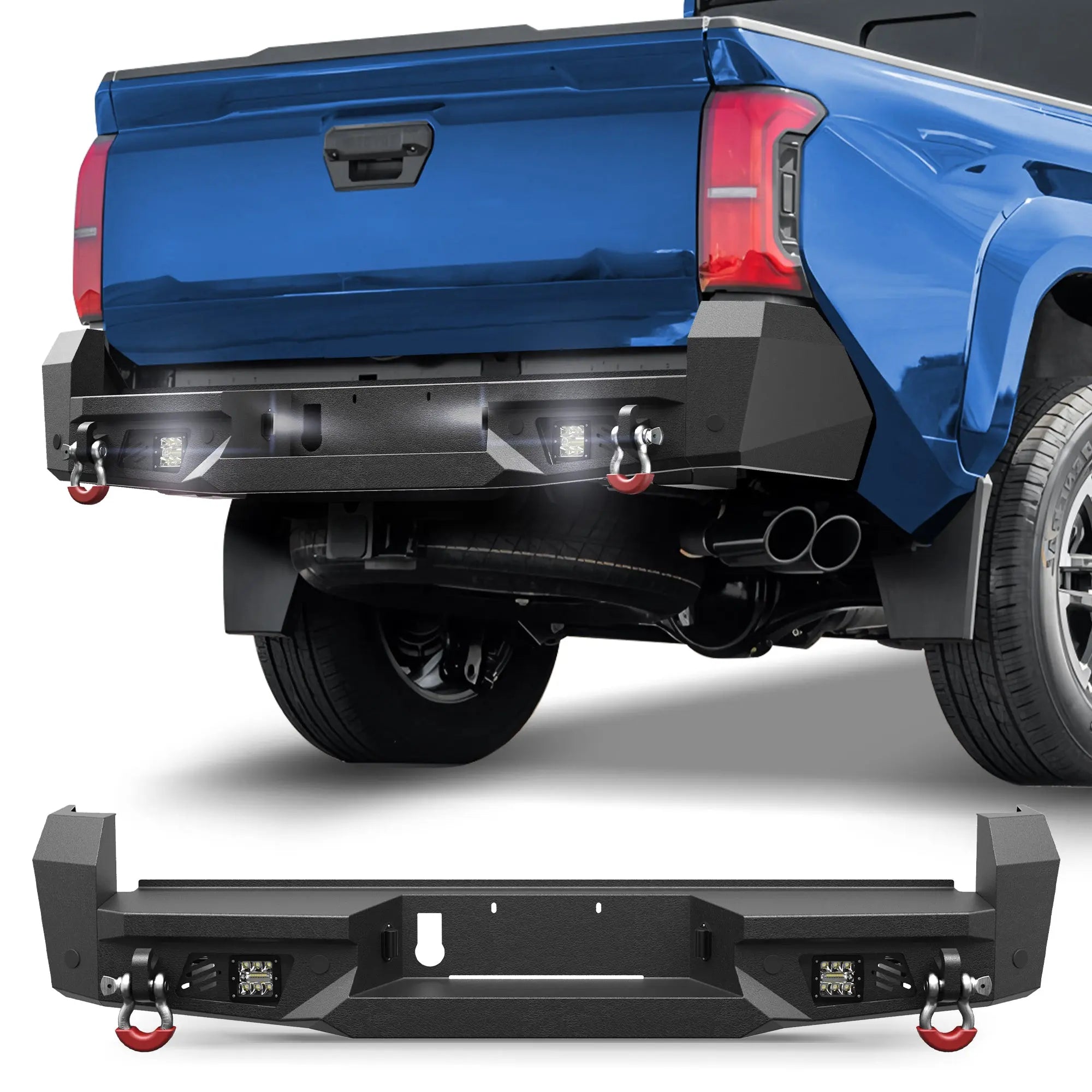 Tacoma Rear Bumper for Toyota Tacoma 2024 2025 2026 Pickup Truck Heavy Duty Steel Back Bumper POFENZE 