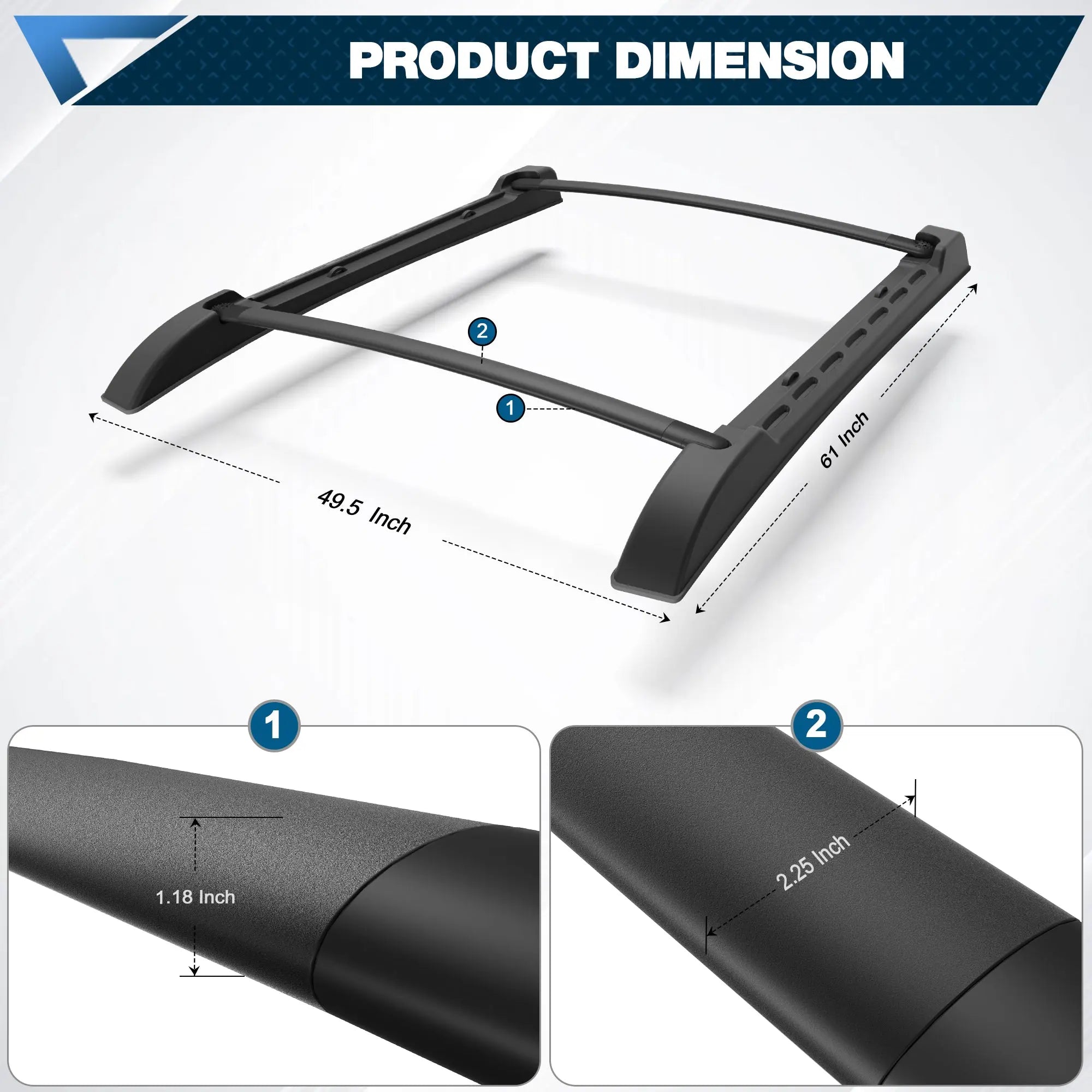 Top Roof Rack Cross Bars Fit for 2024-2025 Toyota Tacoma Double Cab Double Cab Basket Heavy Duty Cargo Carriers Luggage Storage Holder Aluminum POFENZE