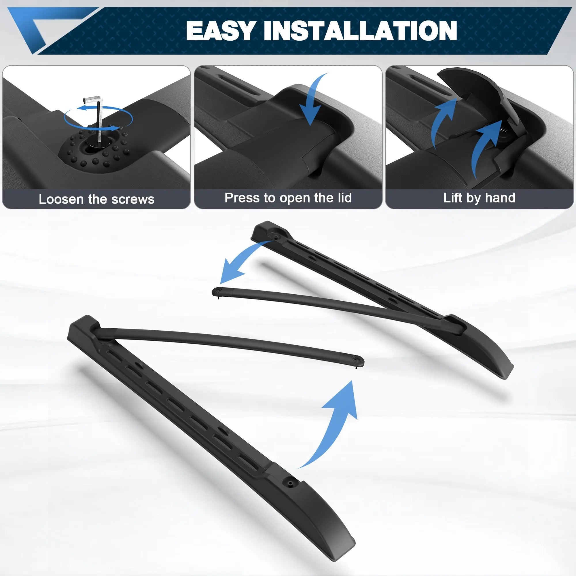 Top Roof Rack Cross Bars Fit for 2024-2025 Toyota Tacoma Double Cab Double Cab Basket Heavy Duty Cargo Carriers Luggage Storage Holder Aluminum POFENZE
