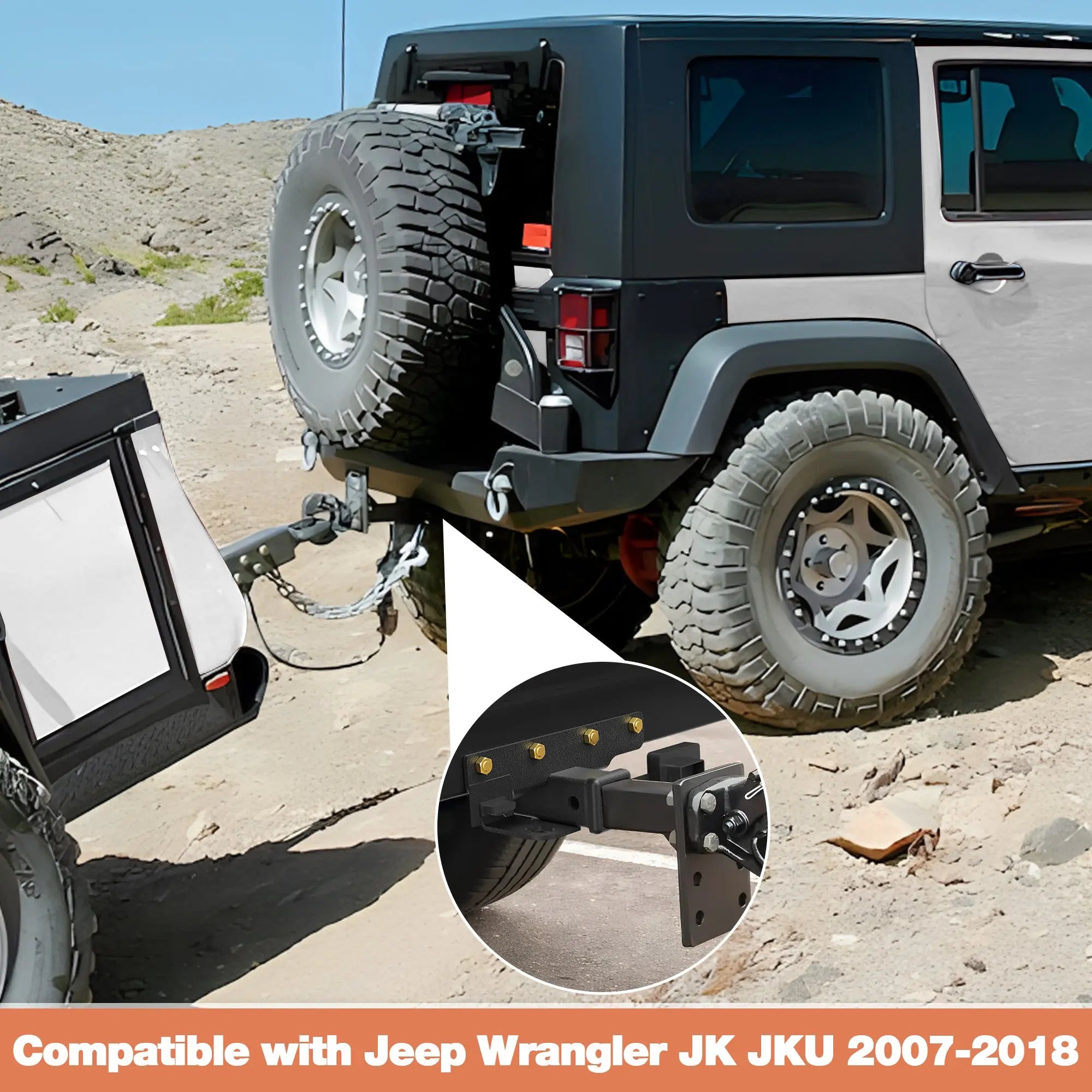Tow Hitch Trailer Kit for 2007-2018 Jeep Wrangler JK Trailer Hitch Receiver Kit POFENZE