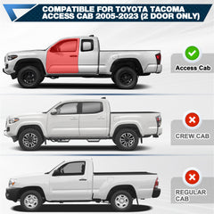 Black Nerf Bars Installed on 2005-2023 Toyota Tacoma Access Cab – POFENZE Running Boards Side View