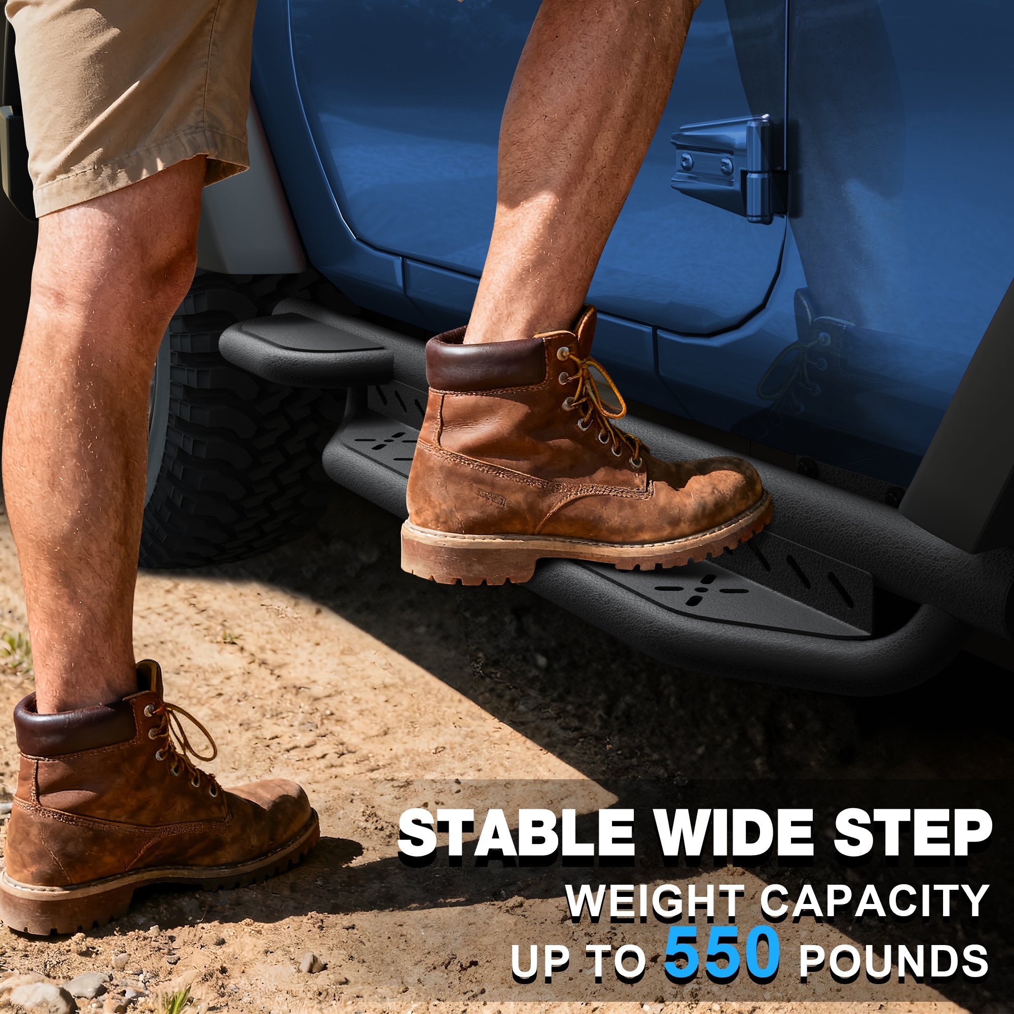 Stable Wide Step 550 lbs Weight Capacity – POFENZE Black Running Boards for 2005-2023 Toyota Tacoma Access Cab