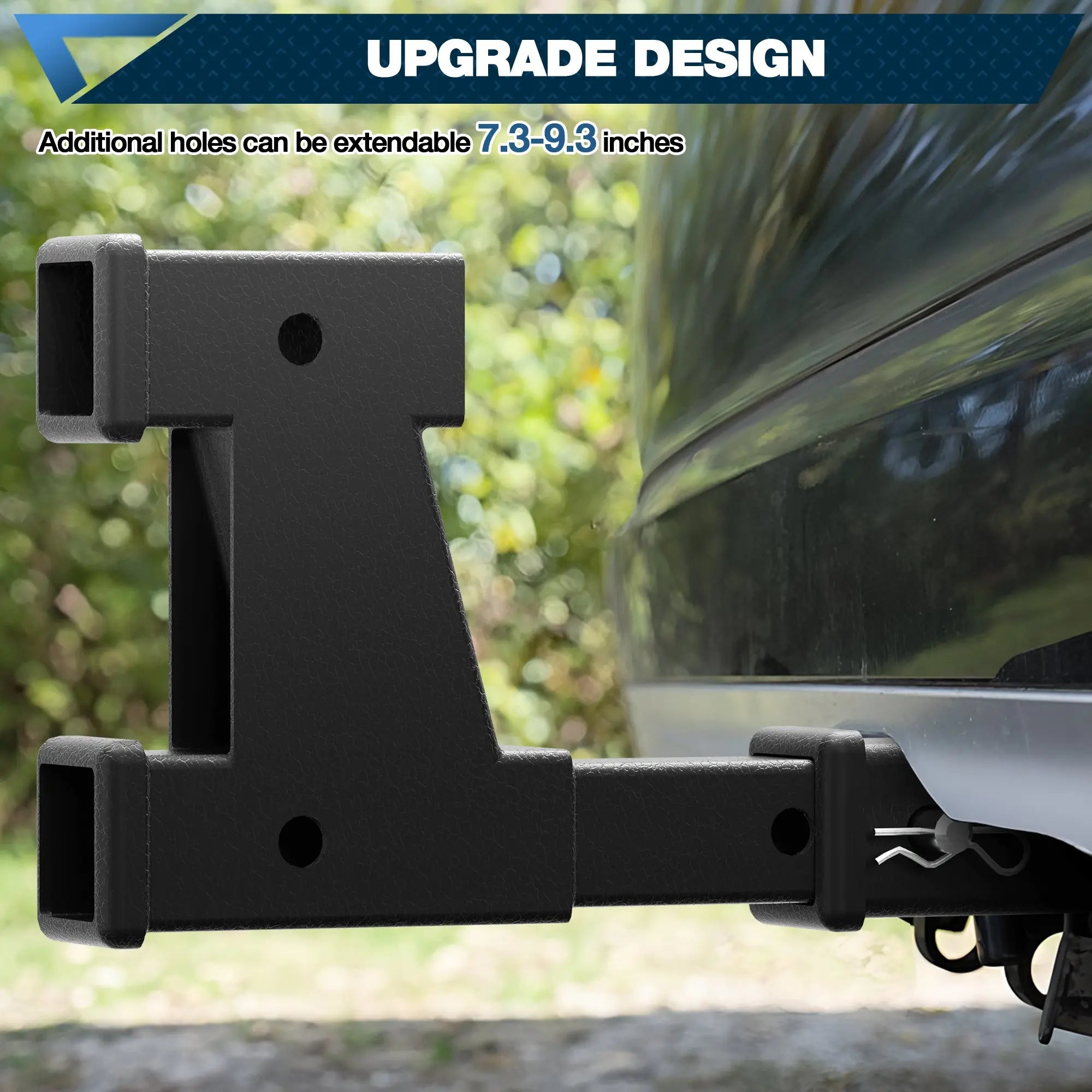 Trailer Hitch Extender for 2 Inch Receiver Adjustable 7.3"-9.3" Extension with 5/8 inch Bolt Nut Clip 4000 lbs POFENZE