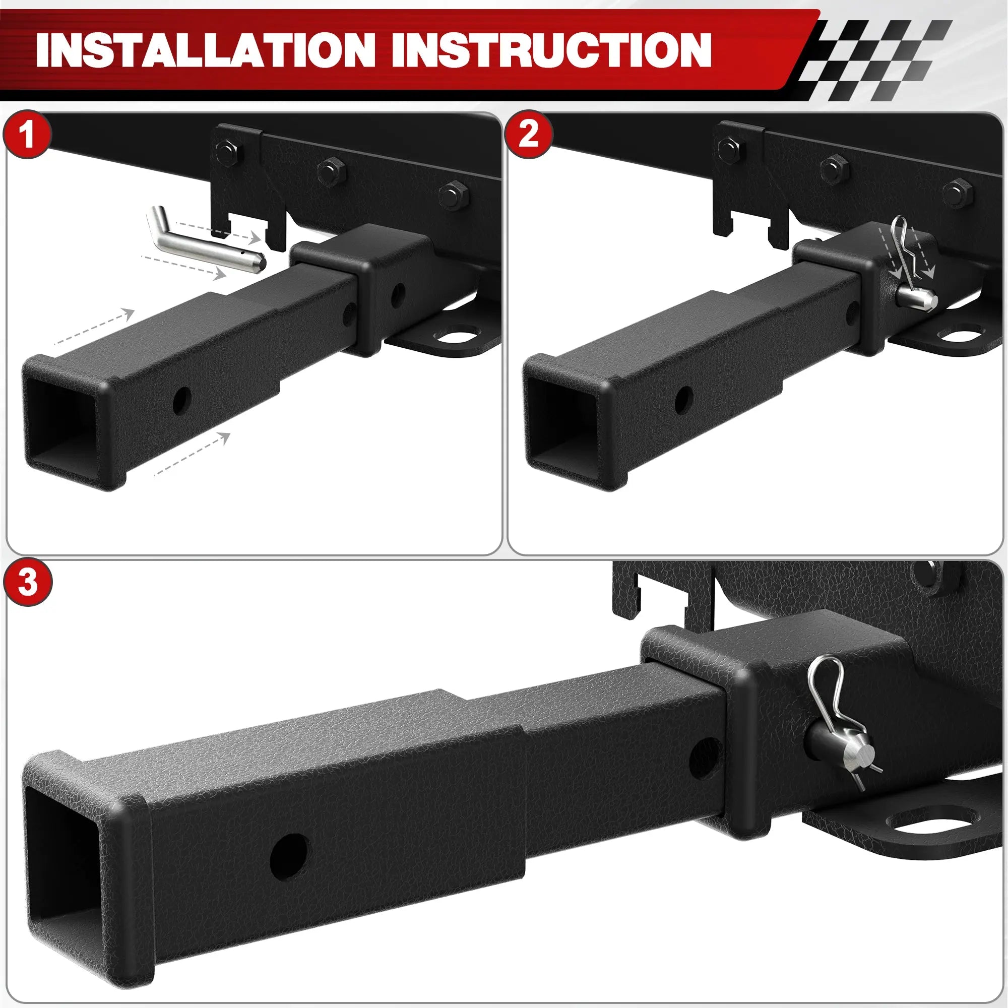 Trailer Hitch for 2 Inch Receiver Adjustable 7.3"-9.3" Drop Hitch 2 inch Receiver POFENZE