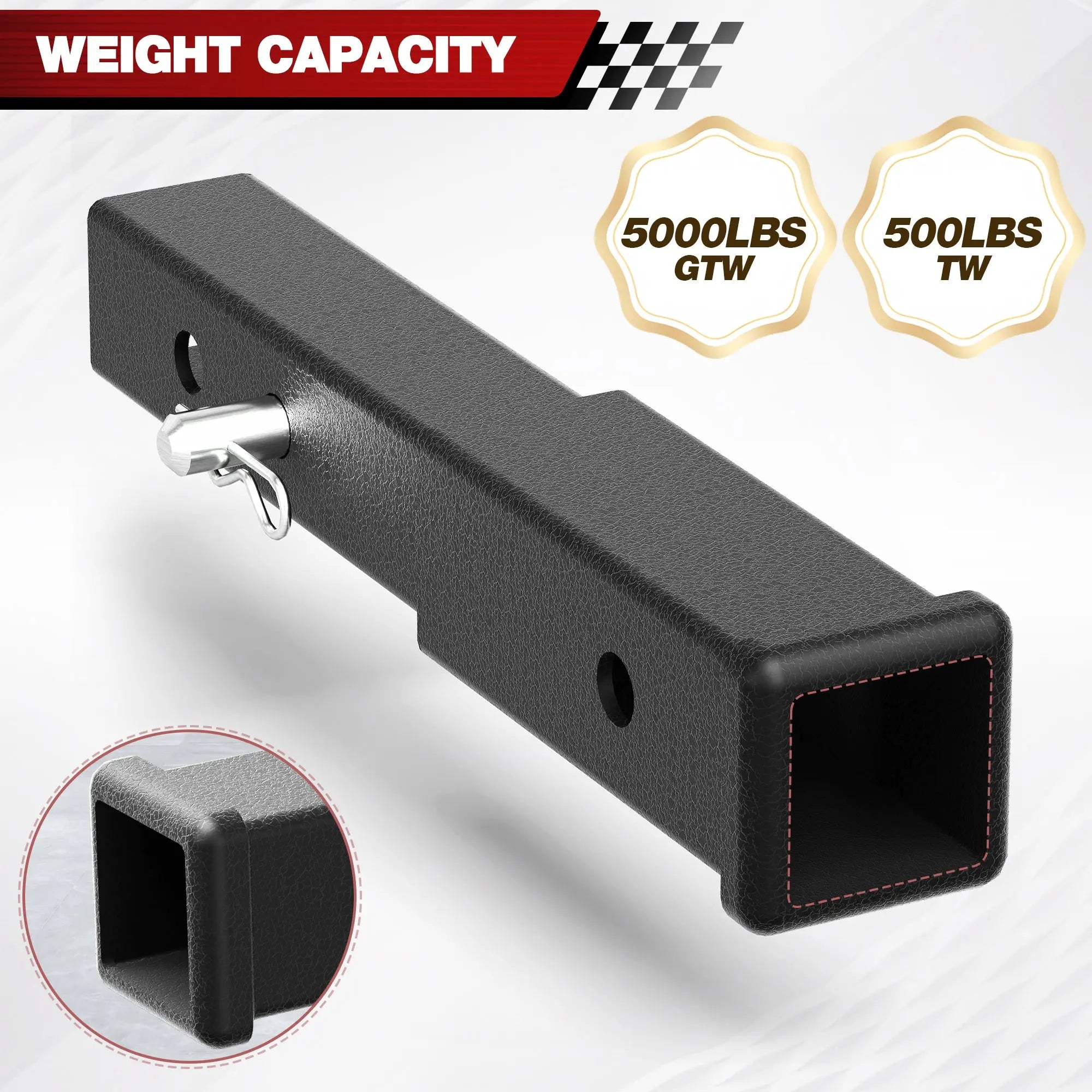 Trailer Hitch for 2 Inch Receiver Adjustable 7.3"-9.3" Drop Hitch 2 inch Receiver POFENZE