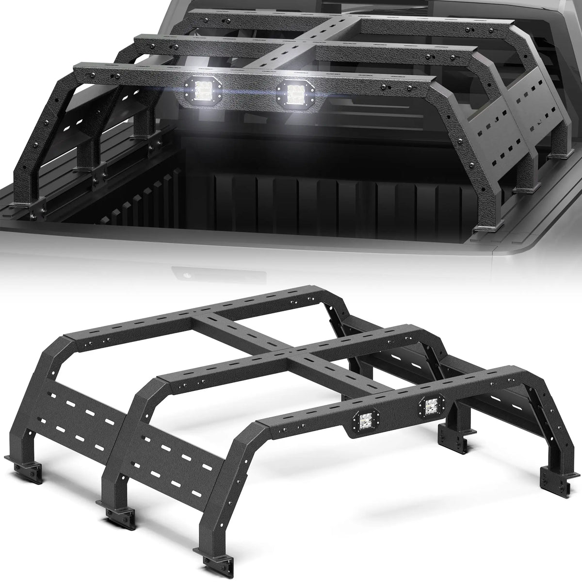 Truck Bed Rack for Dodge, Chevy, Ford, Toyota Full-Size Trucks Without Bed Rails
