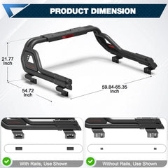 Truck Bed Roll Bar for Full-Size Pickup Trucks | Universal Adjustable - POFENZE