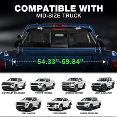 Truck Roll Bar 54.33"–59.84" Heavy Duty Pickup Truck Roll Bar for Mid-Size Trucks POFENZE 