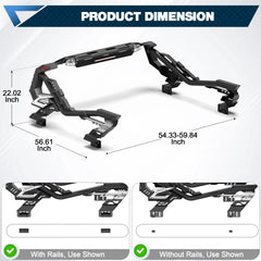 Truck Roll Bar 54.33"–59.84" Heavy Duty Pickup Truck Roll Bar for Mid-Size Trucks POFENZE 