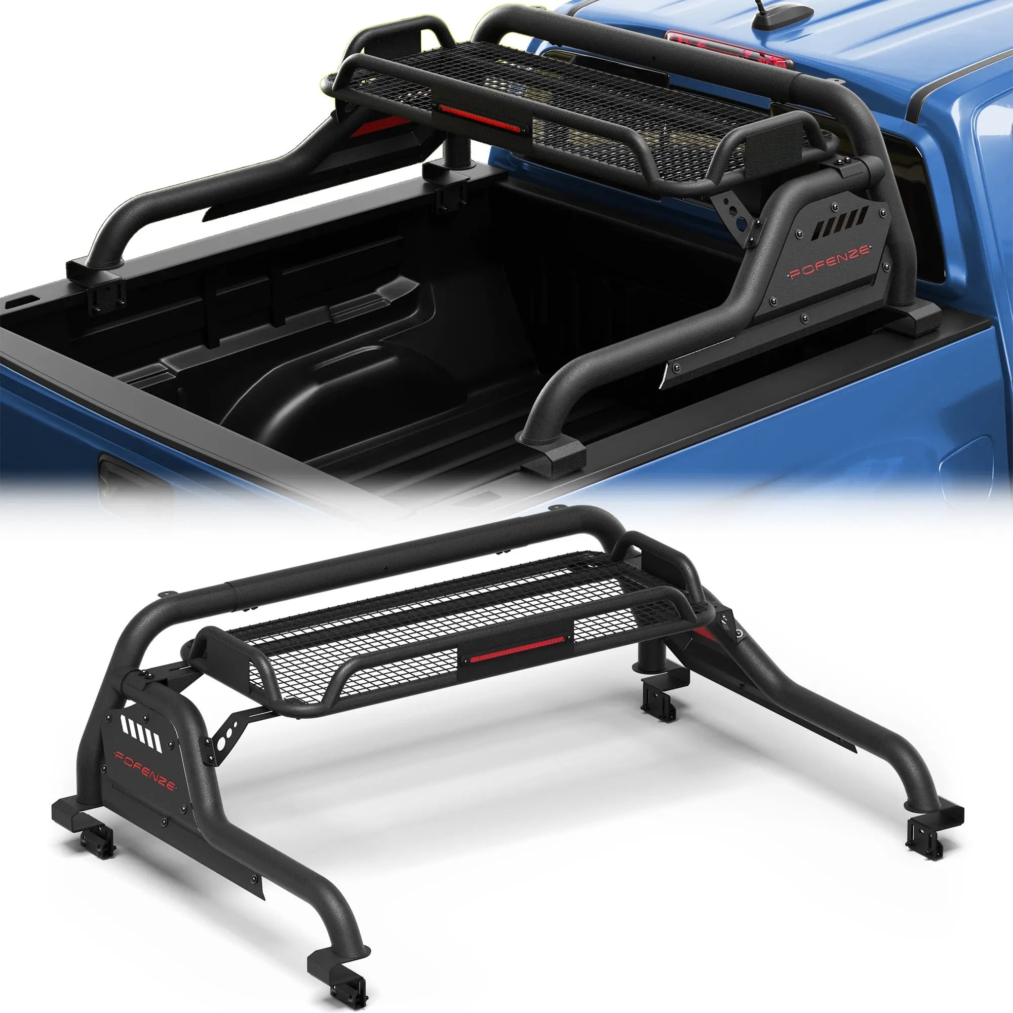 Truck Roll Bar Heavy Duty Truck Bed Rack and Headache Rack for Mid-Size Pickup Trucks POFENZE 