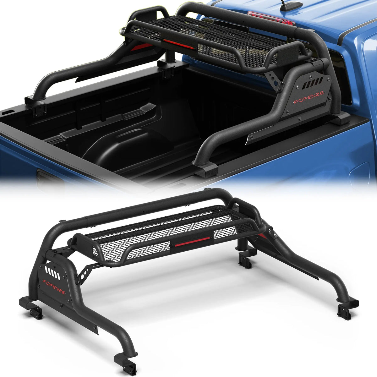 Truck Roll Bar Heavy Duty Truck Bed Rack and Headache Rack for Mid-Size Pickup Trucks POFENZE 