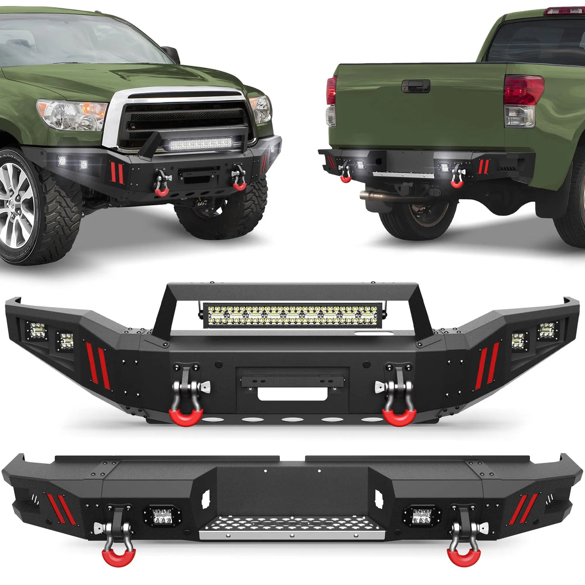 Tundra Front Bumper and Rear Bumper Set for 2007-2013 Toyota Tundra - POFENZE