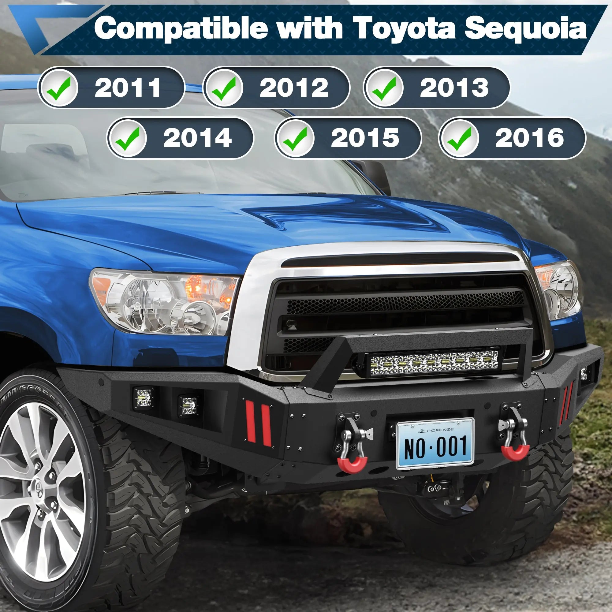 Tundra Front Bumper and Rear Bumper Set for 2007-2013 Toyota Tundra - POFENZE