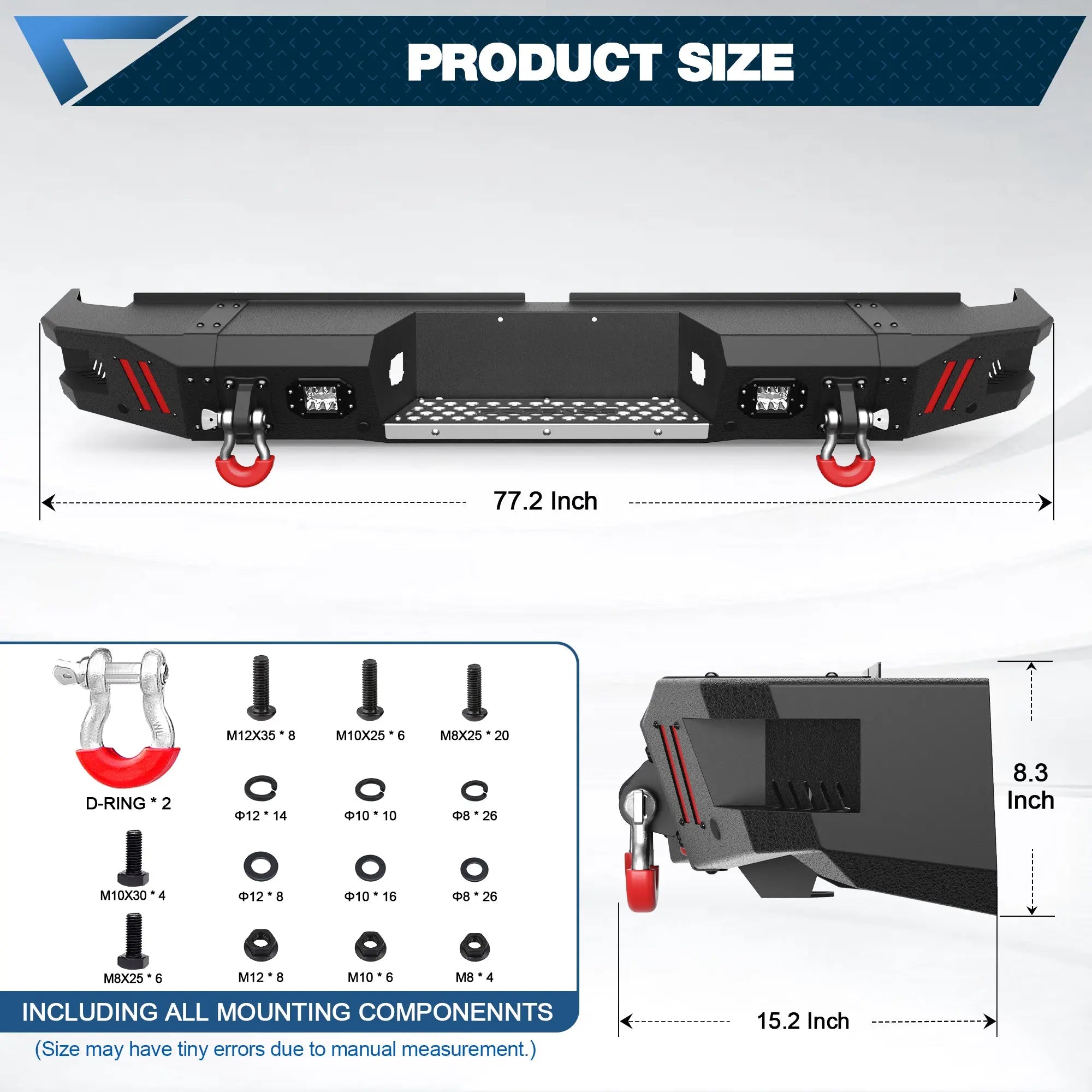 Tundra Front Bumper and Rear Bumper Set for 2007-2013 Toyota Tundra - POFENZE