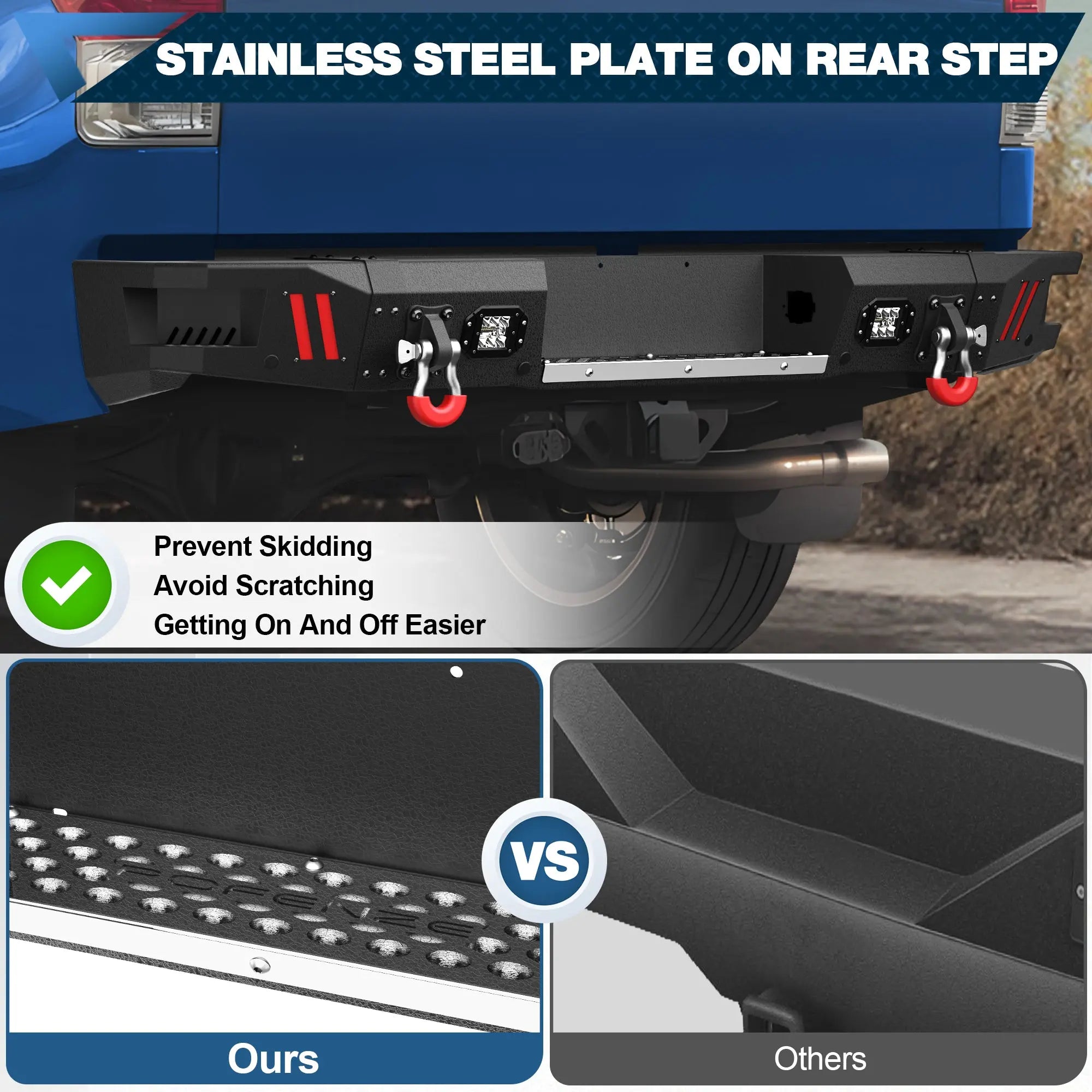 Tundra Front Bumper and Rear Bumper Set for 2007-2013 Toyota Tundra - POFENZE