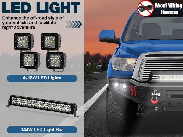 Tundra Front Bumper and Rear Bumper Set for 2007-2013 Toyota Tundra - POFENZE