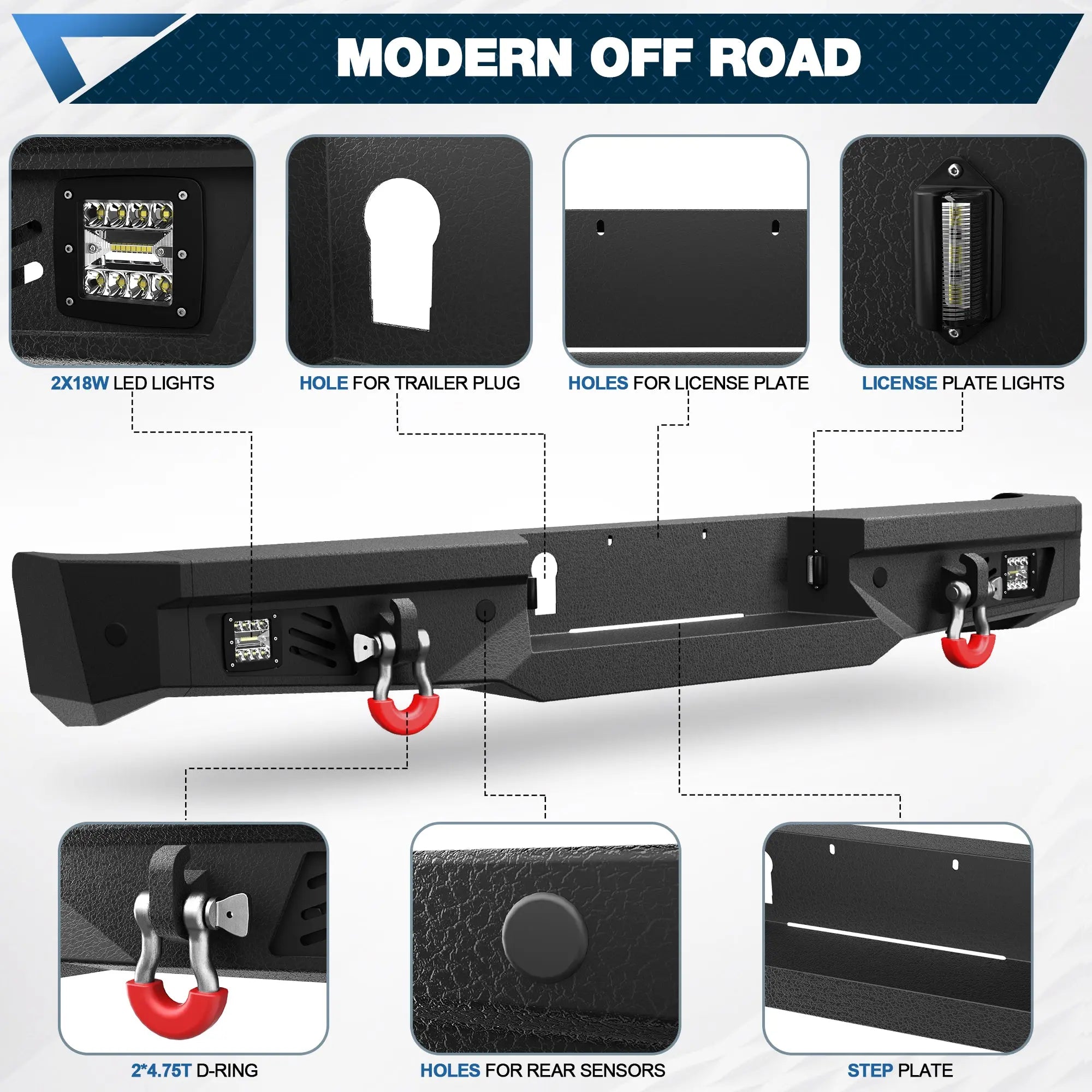 Tundra Bumper Front Bumper and Rear Bumper Set for 2007-2013 Toyota Tundra Pickup - POFENZE