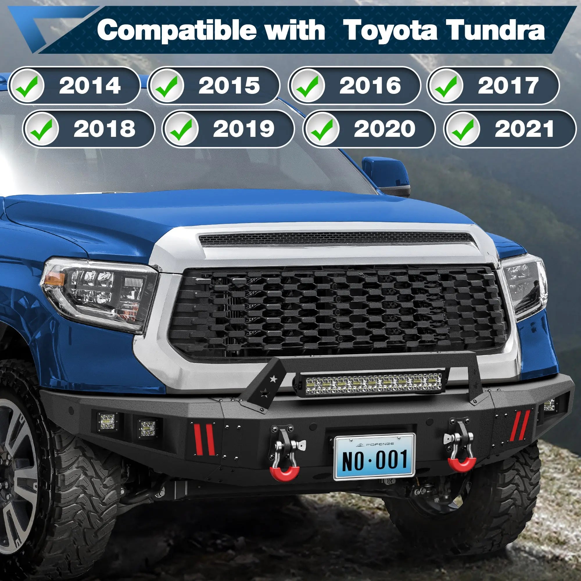 Tundra Bumper Front Bumper and Rear Bumper Set for 2014-2021 Toyota Tundra Pickup - POFENZE