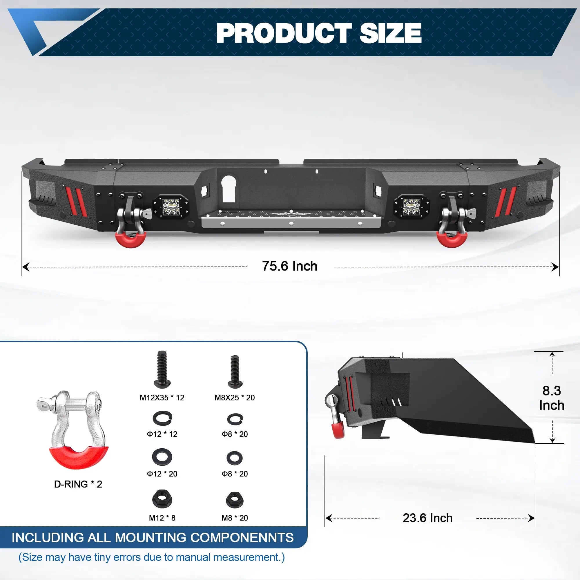 Tundra Bumper Front Bumper and Rear Bumper Set for 2014-2021 Toyota Tundra Pickup - POFENZE