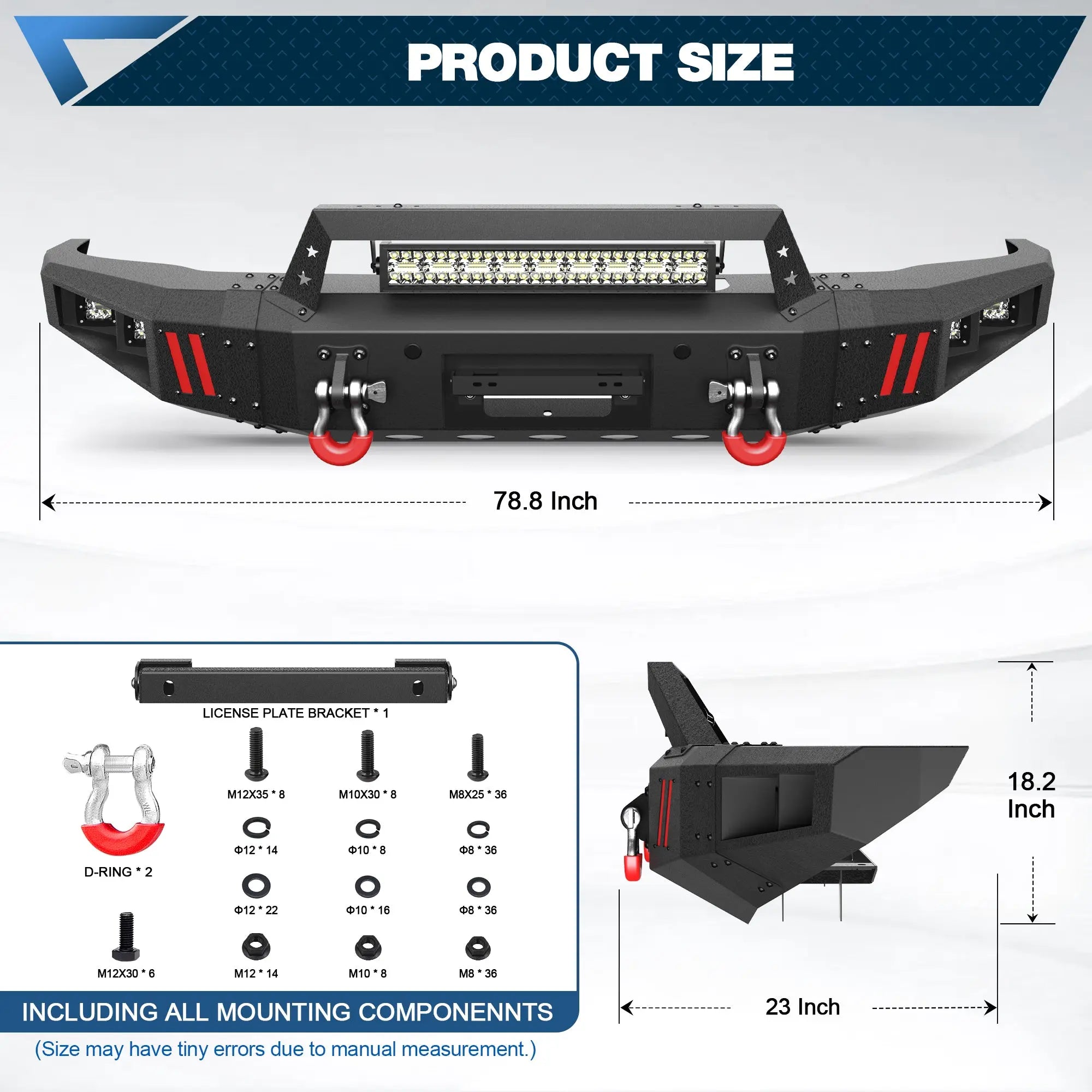 Tundra Bumper Front Bumper and Rear Bumper Set for 2014-2021 Toyota Tundra Pickup - POFENZE
