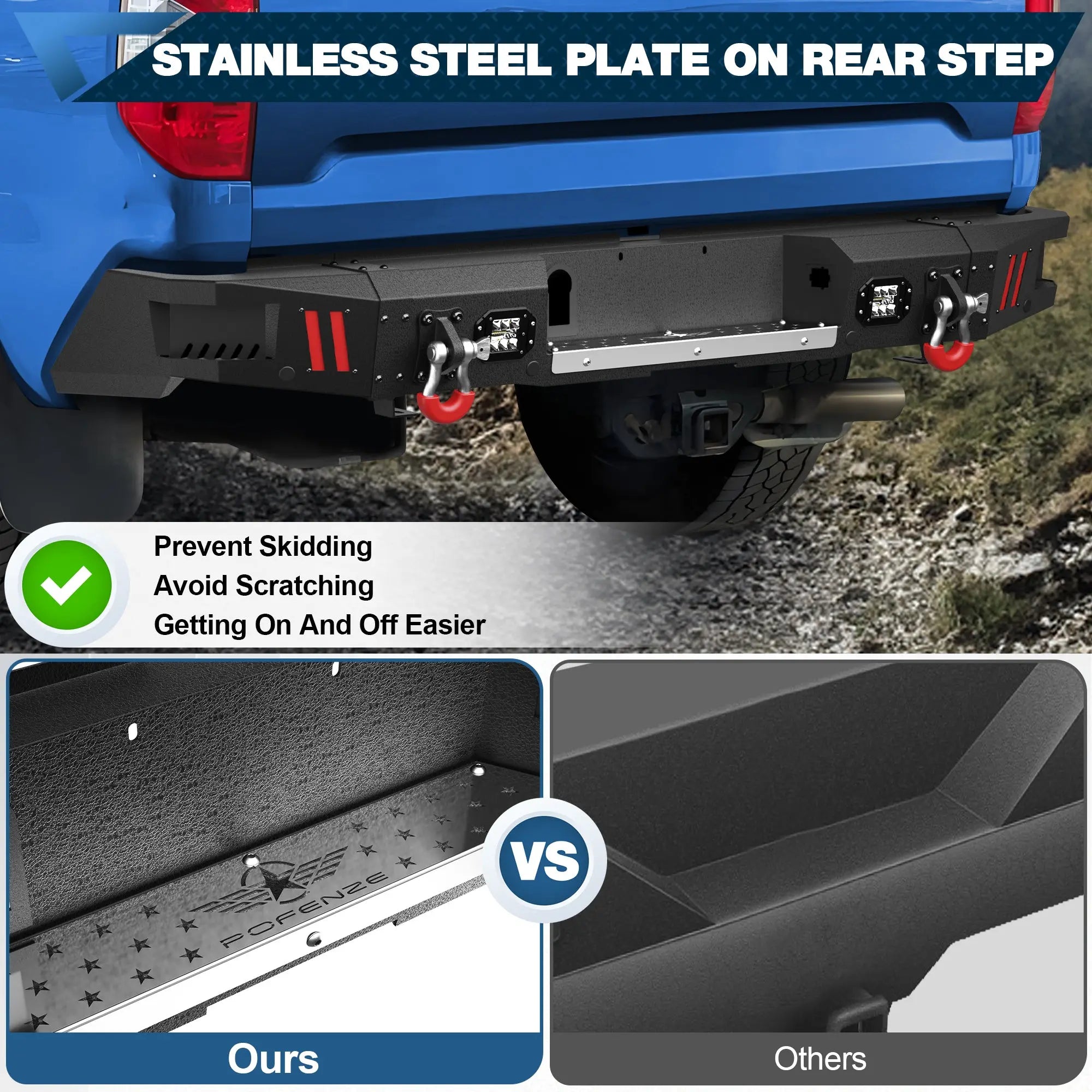 Tundra Bumper Front Bumper and Rear Bumper Set for 2014-2021 Toyota Tundra Pickup - POFENZE