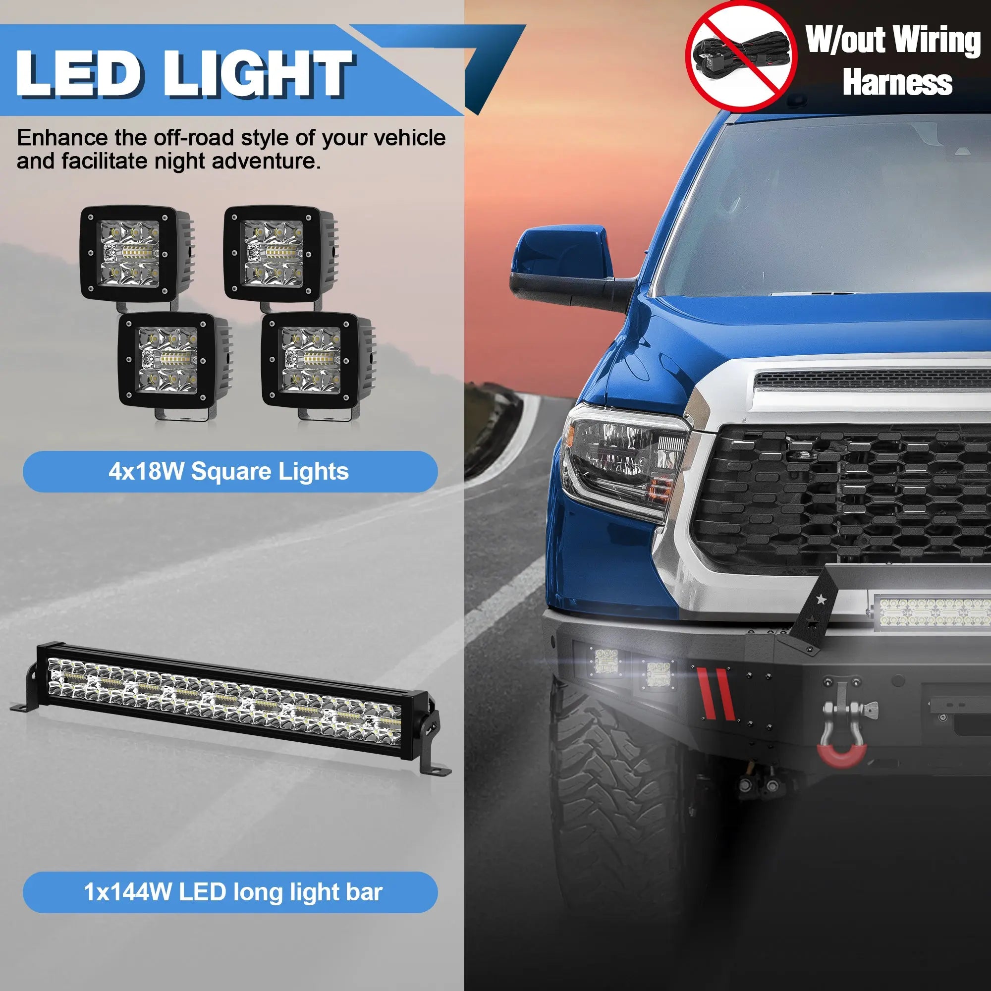 Tundra Bumper Front Bumper and Rear Bumper Set for 2014-2021 Toyota Tundra Pickup - POFENZE