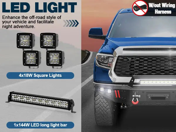 Tundra Bumper Front Bumper and Rear Bumper Set for 2014-2021 Toyota Tundra Pickup - POFENZE