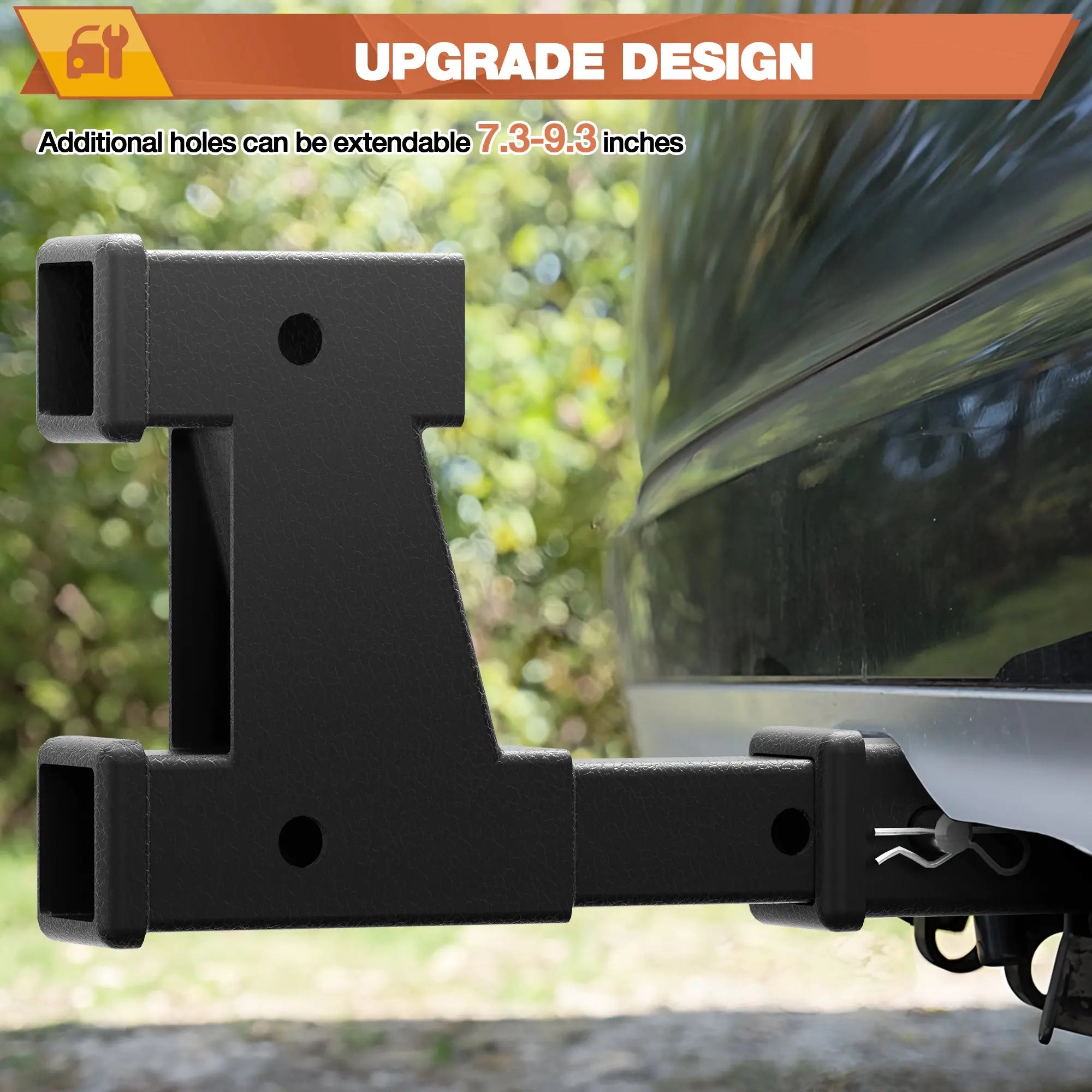 Universal Hitch Bump Step for 2" Receivers Includes Anti-theft lock Stabilizer Plate with Pin Lock Bumper Protector Textured POFENZE