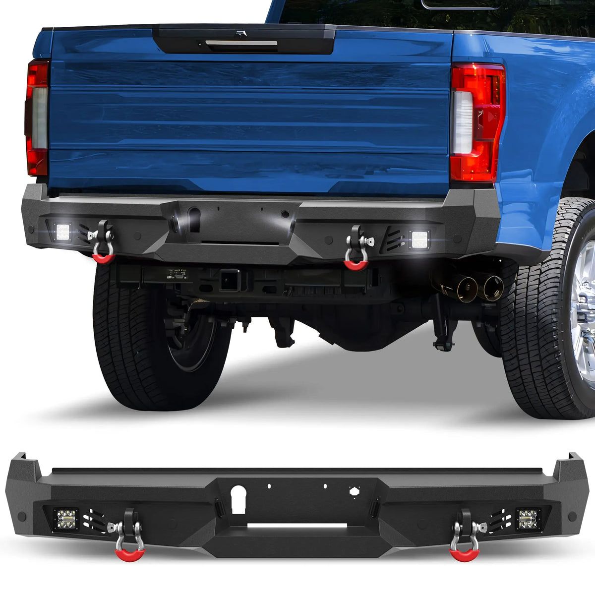 F250 Rear Bumper Compatible with 2017-2025 Ford F250 F350 F450 Super Duty Pickup Truck Bumper